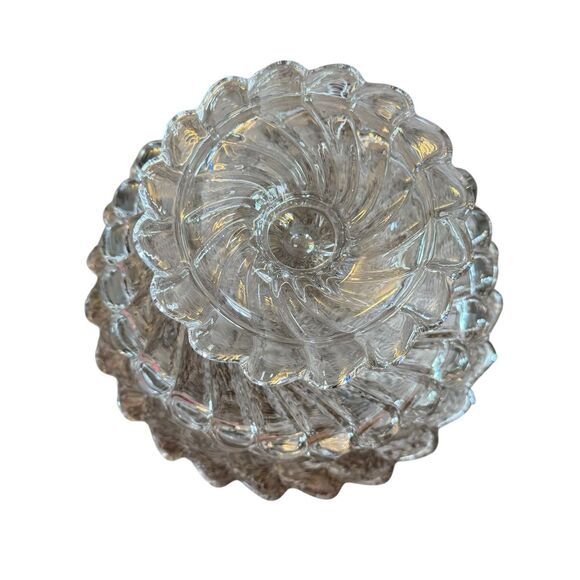 VTG Fostoria‎ Colony 2412 Swirl Glass 10 1/2” Large Footed Fruit Bowl Scalloped - Picture 7 of 9